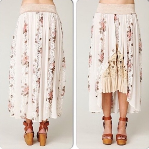 Free People Floral Godet Skirt - Picture 3 of 8